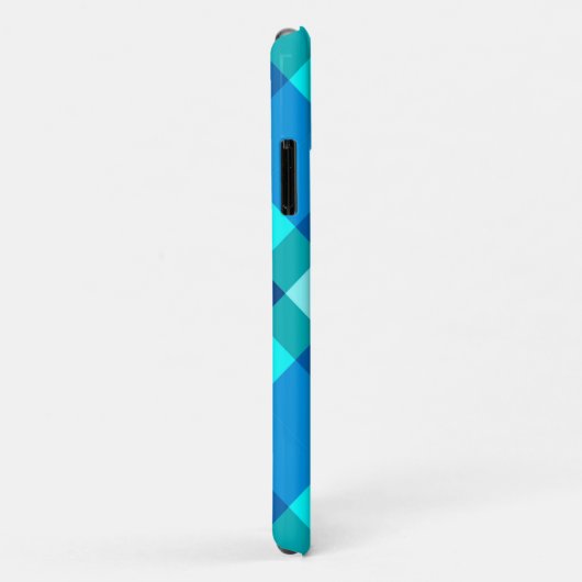 Coques Case-Mate iPhone Mi-siècle Bias Plaid, bleu Cobalt et turquoise (Dos/Droite)