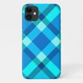 Coques Case-Mate iPhone Mi-siècle Bias Plaid, bleu Cobalt et turquoise (Dos)