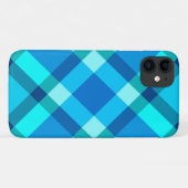 Coques Case-Mate iPhone Mi-siècle Bias Plaid, bleu Cobalt et turquoise (Dos (Horizontal))