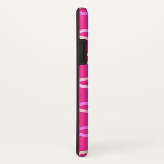 Coques Case-Mate iPhone Mi-siècle Cercles modernes, rose fuchsia et crème (Dos/Droite)