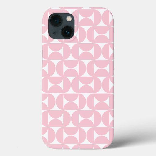 Coques Case-Mate iPhone Mi-Siècle Moderne Bébé rose et blanc Motif (Verso)