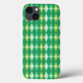 Coques Case-Mate iPhone Mi-siècle Retro Diamants verts Noël (Verso)