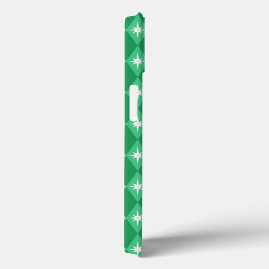 Coques Case-Mate iPhone Mi-siècle Retro Diamants verts Noël (Verso / Droite)