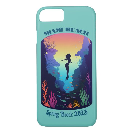 Coques Case-Mate iPhone Miami Beach Spring Break 2023 Mermaid Reef (Dos)