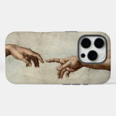 Coques Case-Mate iPhone Michaelangelo mains création adam dieu (Verso (horizontal))