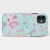 Coques Case-Mate iPhone Microbiologie dans le bleu (Dos (Horizontal))
