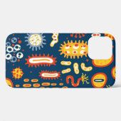 Coques Case-Mate iPhone Microorganismes Bleu foncé : Motif de biologie (Verso (horizontal))