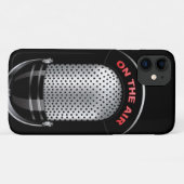 Coques Case-Mate iPhone Microphone radio vintage à air noir argent rouge (Dos (Horizontal))