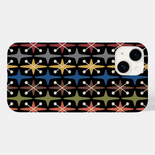 Coques Case-Mate iPhone Mid Century Modern Starburst Pattern (Verso (horizontal))