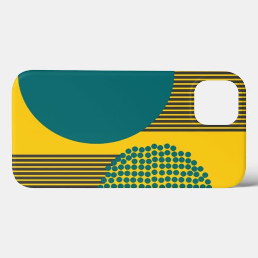 Coques Case-Mate iPhone Midcentury Modern Circle and Lines (Verso (horizontal))
