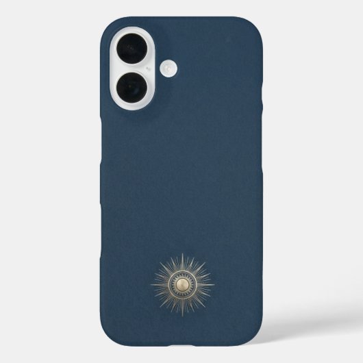 Coques Case-Mate iPhone Midnight Blue&Champagne Gold Celestial Sun Luxury (Verso)
