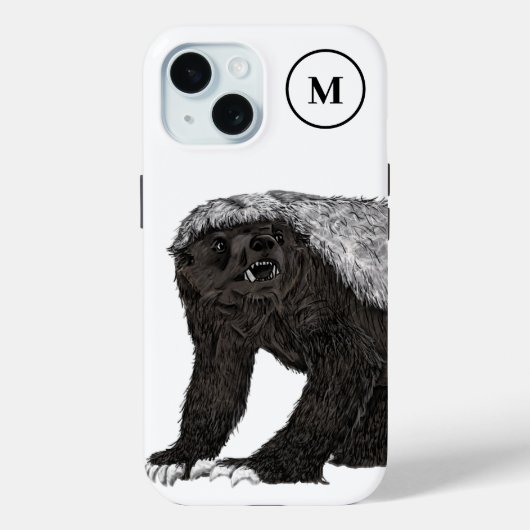 Coques Case-Mate iPhone Miel badger monogramme initial (Verso)