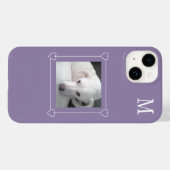 Coques Case-Mate iPhone Mignet Un Chien Photo Simple Initial Violet (Verso (horizontal))