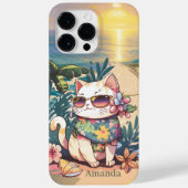 Coques Case-Mate iPhone mignon ajouter nom plage chat (Verso)