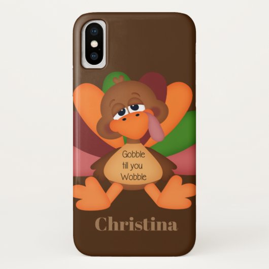 Coques Case-Mate iPhone Mignon avalez la dinde ajoutent le thanksgiving (Dos)