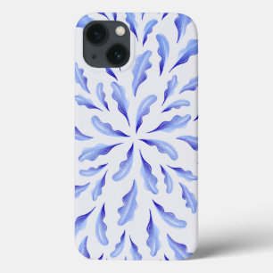 Case-Mate iPhone Case mignon blanc bleu simple fleurs feuilles