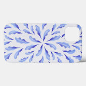 Coques Case-Mate iPhone mignon blanc bleu simple fleurs feuilles (Verso (horizontal))