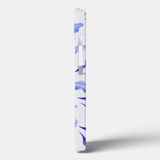 Coques Case-Mate iPhone mignon blanc bleu simple fleurs feuilles (Verso / Gauche)