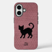 Coques Case-Mate iPhone Mignon Chat Noir au Crochet avec Initiales Personn (Verso)