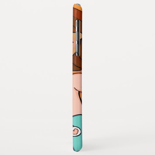 Coques Case-Mate iPhone Mignon fille serrant lapin graphique orange (Dos/Gauche)