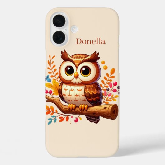 Coques Case-Mate iPhone Mignon hibou saisonnier ajouter un nom (Verso)