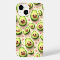 Mignon motif Avocat Kawaii et Cœurs Roses Sucré