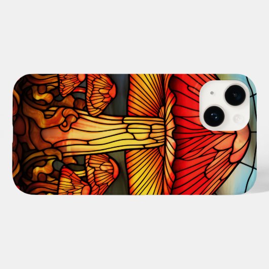 Coques Case-Mate iPhone mignon motif de champignons tachés (Verso (horizontal))