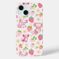 Mignon motif sans couture d'axolotl Kawaii et de f