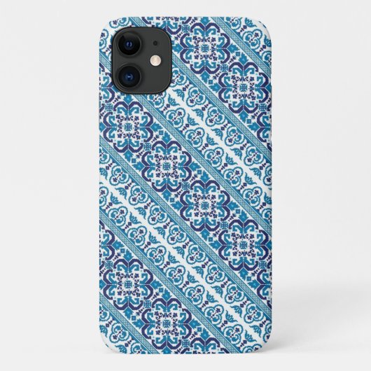 Coques Case-Mate iPhone Mignon motifs décoratifs ukrainiens bleus design (Dos)