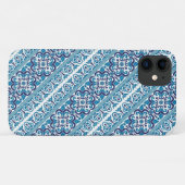 Coques Case-Mate iPhone Mignon motifs décoratifs ukrainiens bleus design (Dos (Horizontal))