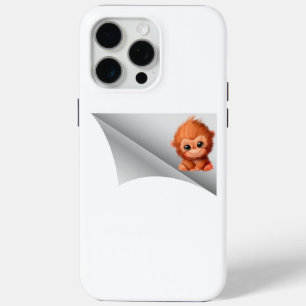 Coque iPhone 15 Pro Max mignon singe sous le patch