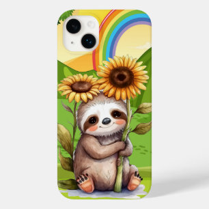 Coque Pour iPhone 14 Plus mignonette amateurs de paresseux de tournesol