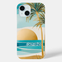Mignonne Boho Gold Abstrait Paysage De Plage Avec