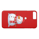 Coques Case-Mate iPhone Mignonne bonhomme de neige de Noël (Dos (Horizontal))