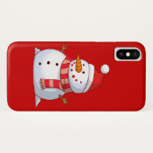 Coques Case-Mate iPhone Mignonne bonhomme de neige de Noël (Dos (Horizontal))