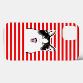 Coques Case-Mate iPhone Mignonne chat noir et blanc riant (Verso (horizontal))