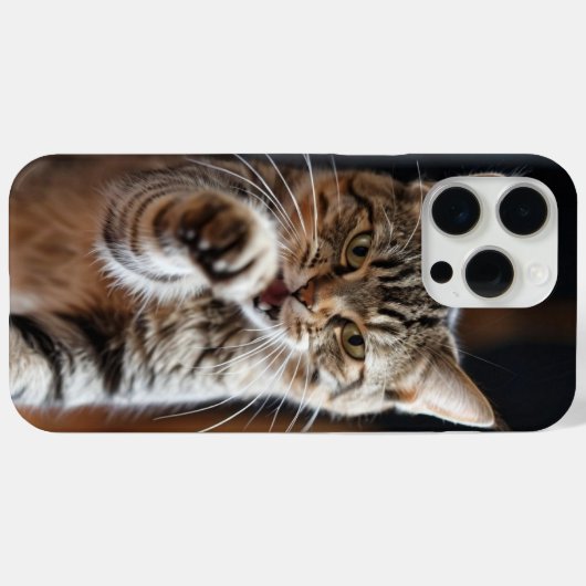 Coques Case-Mate iPhone Mignonne chatte lance un punch (Verso (horizontal))