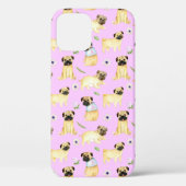 Coques Case-Mate iPhone Mignonne chien Carlin J'aime maman rose (Verso)