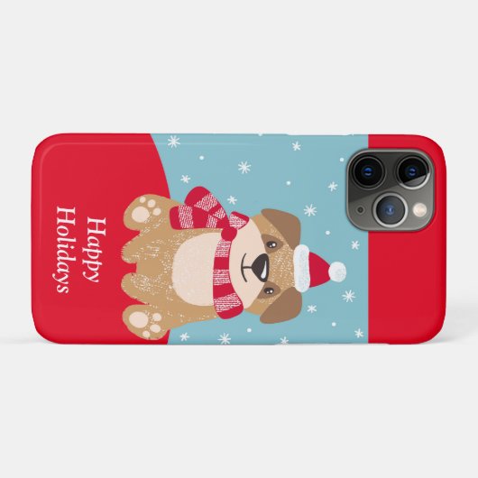 Coques Case-Mate iPhone Mignonne chien de Noël (Dos (Horizontal))