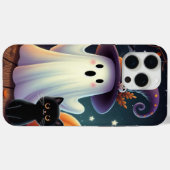 Coques Case-Mate iPhone Mignonne, citrouille d'Halloween, chat & fantôme (Verso (horizontal))