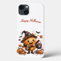 Mignonne Citrouille Kawaii Sorcière Halloween Aqua