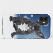 Coques Case-Mate iPhone Mignonne French Bulldog Etoiles de neige Bleu Noël (Dos (Horizontal))