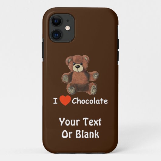 Coques Case-Mate iPhone Mignonne I Coeur (Amour) Chocolat Teddy Ours (Dos)