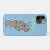 Coques Case-Mate iPhone Mignonne manatée bébé avec bulles illustration (Dos (Horizontal))
