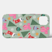Coques Case-Mate iPhone Mignonne Menthe verte de Noël (Verso (horizontal))