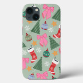 Coques Case-Mate iPhone Mignonne Menthe verte de Noël (Verso)