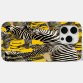 Coques Case-Mate iPhone Mignonne moutarde jaune troupeau de zèbres (Verso (horizontal))
