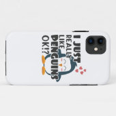 Coques Case-Mate iPhone Mignonne Pingouin J'Aime Vraiment Les Pingouins D' (Dos (Horizontal))