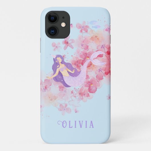 Coques Case-Mate iPhone Mignonne sirène sous la mer pour les filles (Dos)