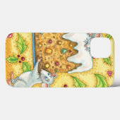 Coques Case-Mate iPhone Mignonne souris de Noël portant un dessert de gâte (Verso (horizontal))